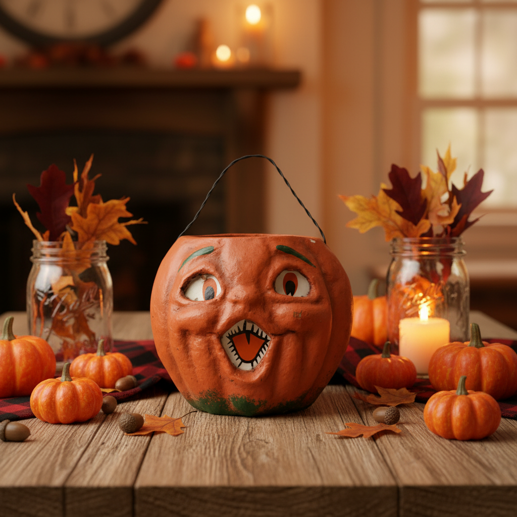5" Orange Jack O' Lantern Choir Boy Figurine – Halloween Home Decor
