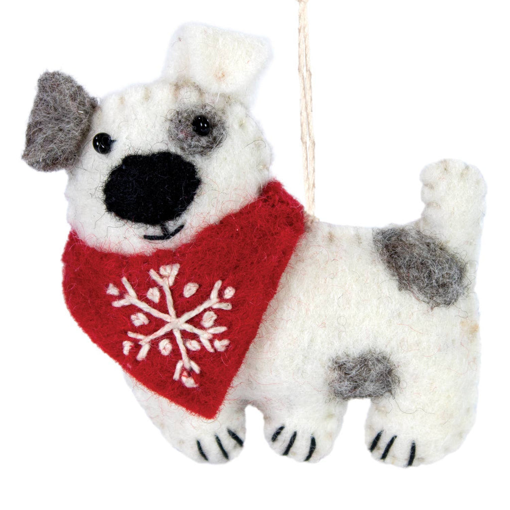Snowflake Patches Dog Ornament | A Little Fetching Cheer