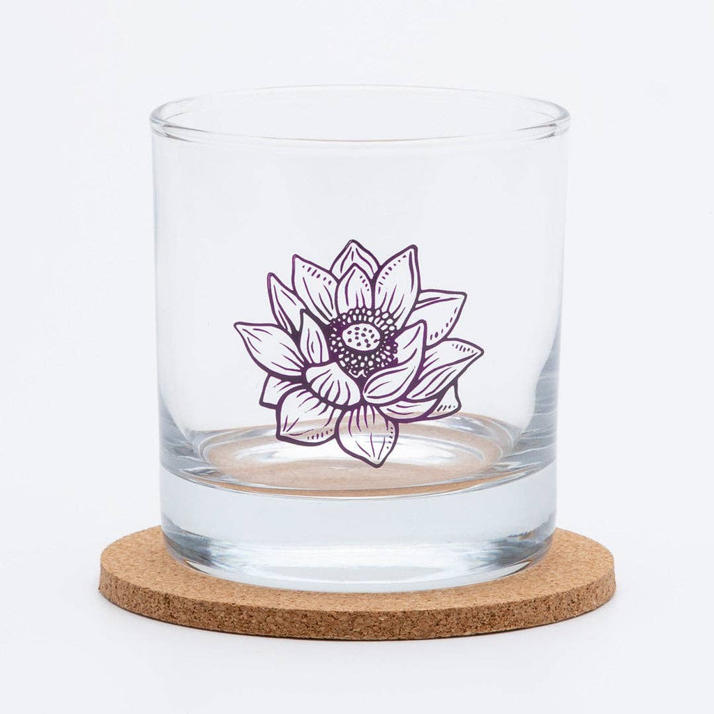 Lotus Rocks Glass — 11oz Whiskey Glass