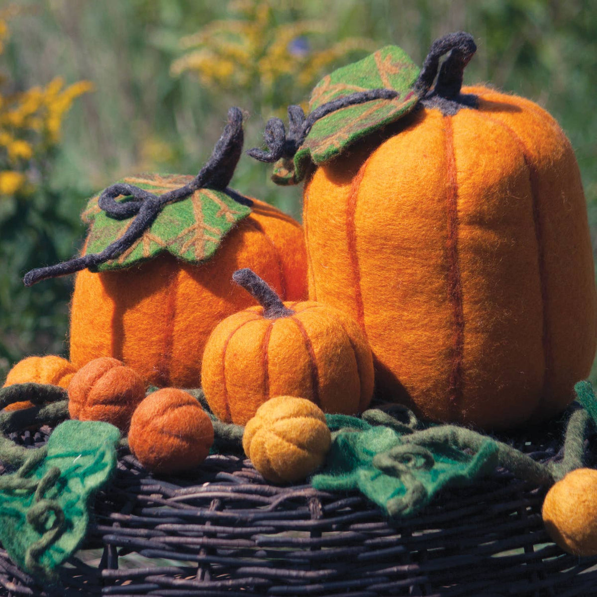 Large Autumn Orange Felt Fairy Pumpkin