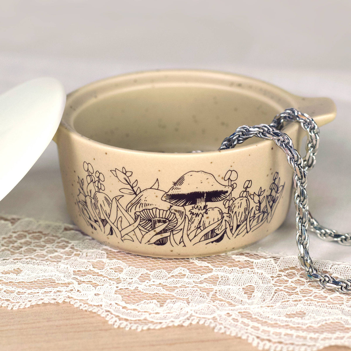 Forest Fancies Pyrex Style Mini Ceramic Casserole Trinket Box