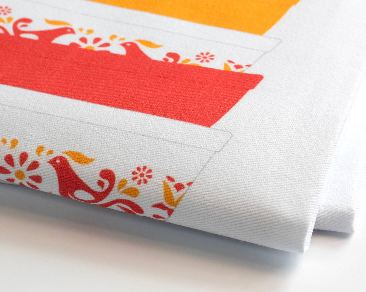Vintage Pyrex style Bowl Stack Cotton Tea Towel, Butterprint