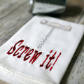 Embroidered Wine ‘Screw It’ Tea Towel | Red | Funny Kitchen Decor & Wine Lover Gift