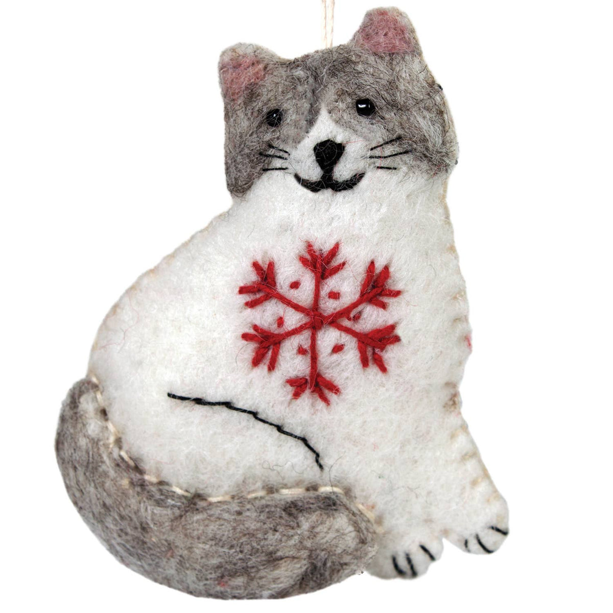 Snowflake Ragamuffin Cat Ornament | A Little Feline Cheer
