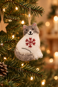 Snowflake Ragamuffin Cat Ornament | A Little Feline Cheer