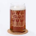 Cats Beer Can Glass — 16oz | 20K Gold Ink | Hand-Drawn