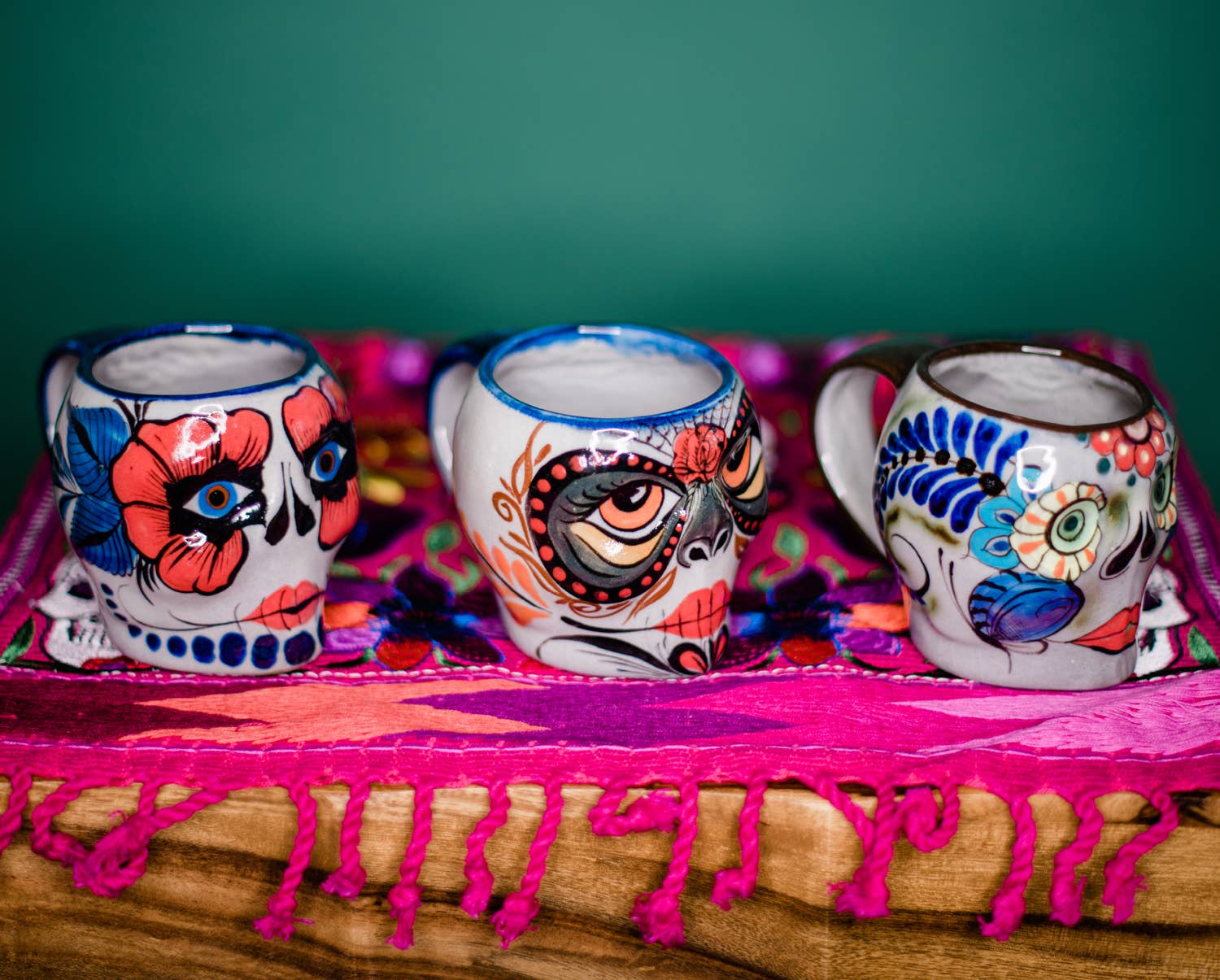 La Catrina Sugar Skull Skeleton Mug Artisan Made