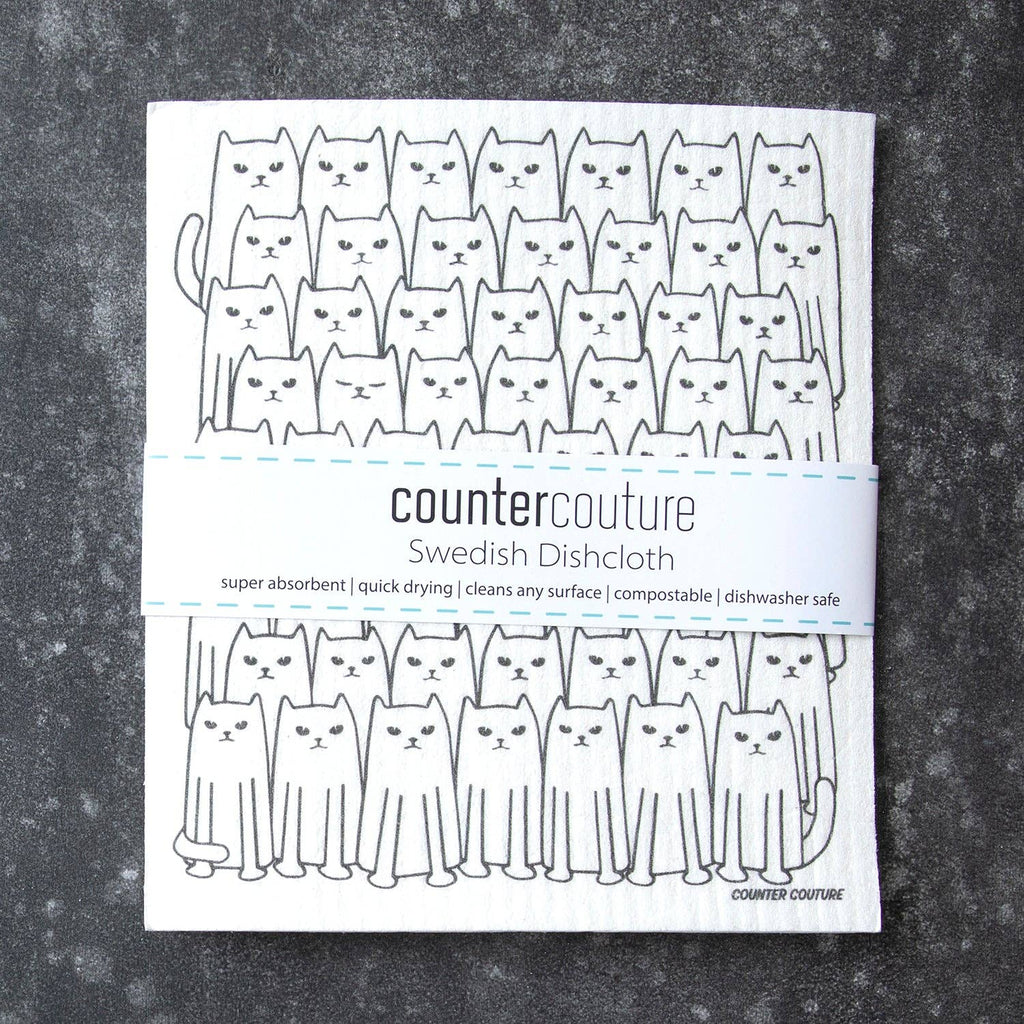 Cat Swedish Dish Cloth | Hand-Illustrated Eco-Friendly Kitchen Cloth
