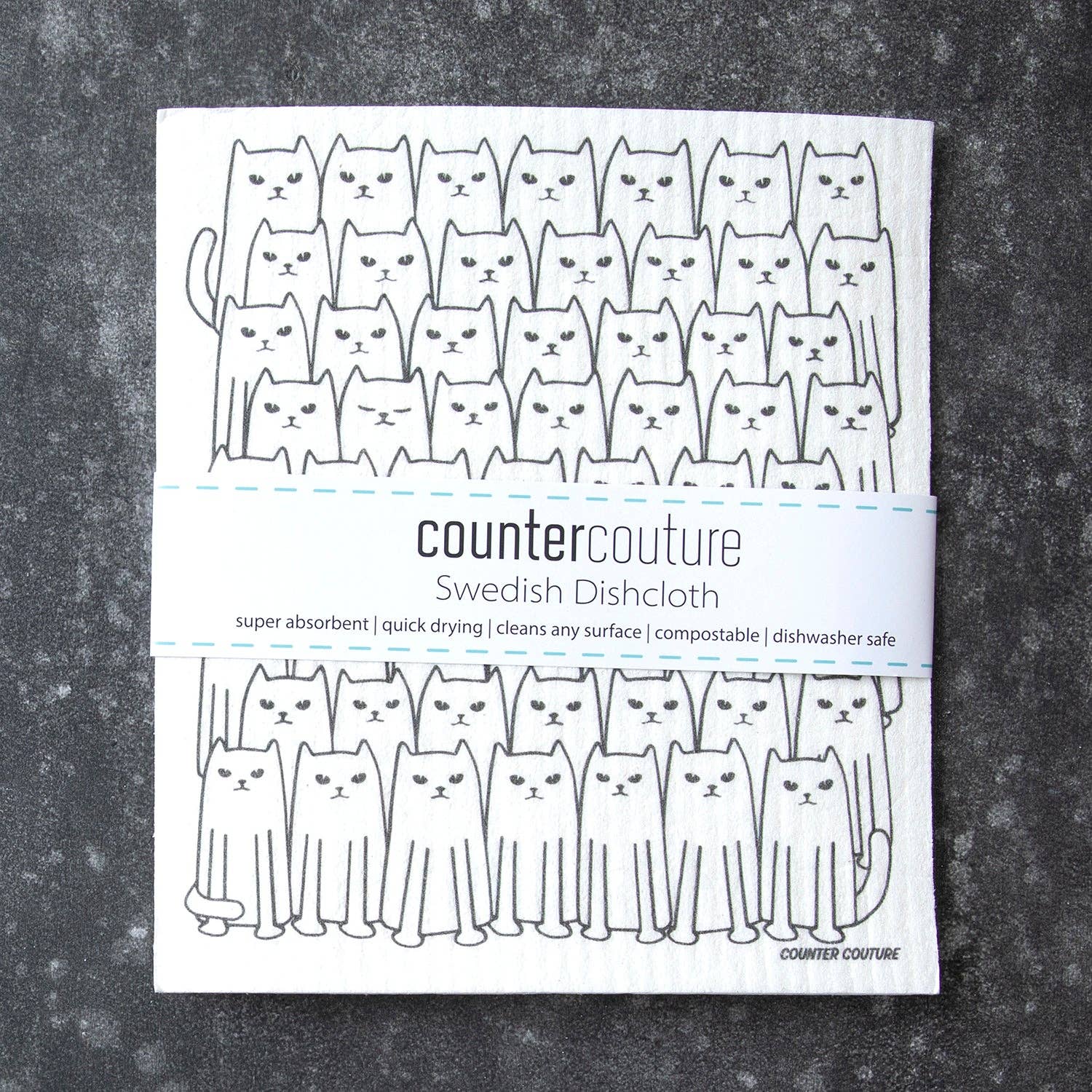 Cat Swedish Dish Cloth | Hand-Illustrated Eco-Friendly Kitchen Cloth