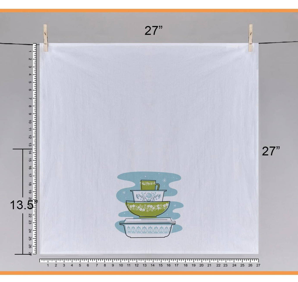 Vintage Pyrex Spring Blossom Tea Towel - Premium Cotton Flour Sack Kitchen Towel