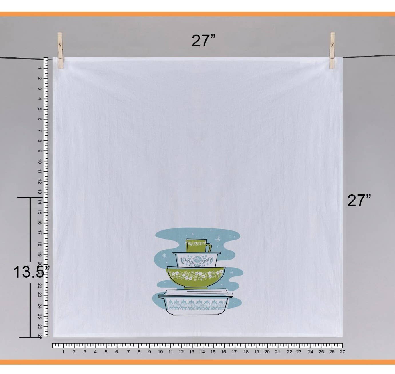 Vintage Pyrex Spring Blossom Tea Towel - Premium Cotton Flour Sack Kitchen Towel