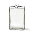 Tall Clear Glass Candleholder - Artisan Blown Glass Vase