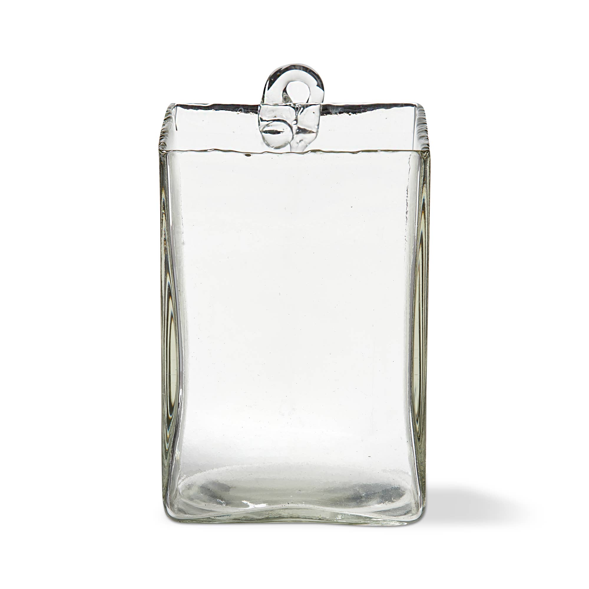 Tall Clear Glass Candleholder - Artisan Blown Glass Vase