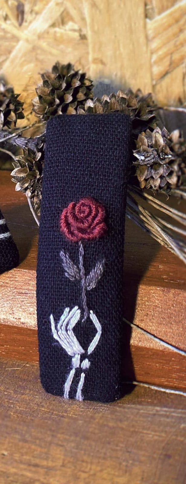 Halloween Skeleton Hand-Embroidered Hair Barrette