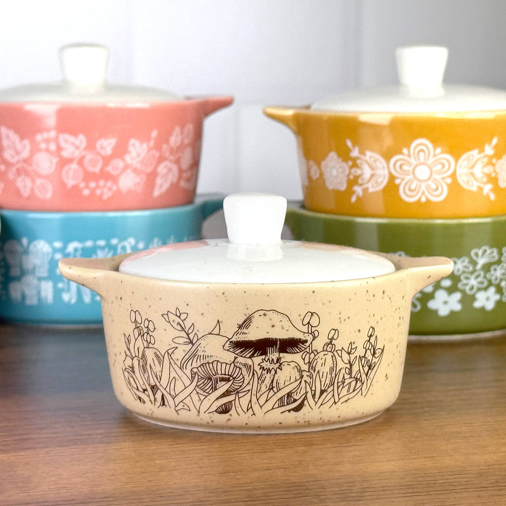 Forest Fancies Pyrex Style Mini Ceramic Casserole Trinket Box
