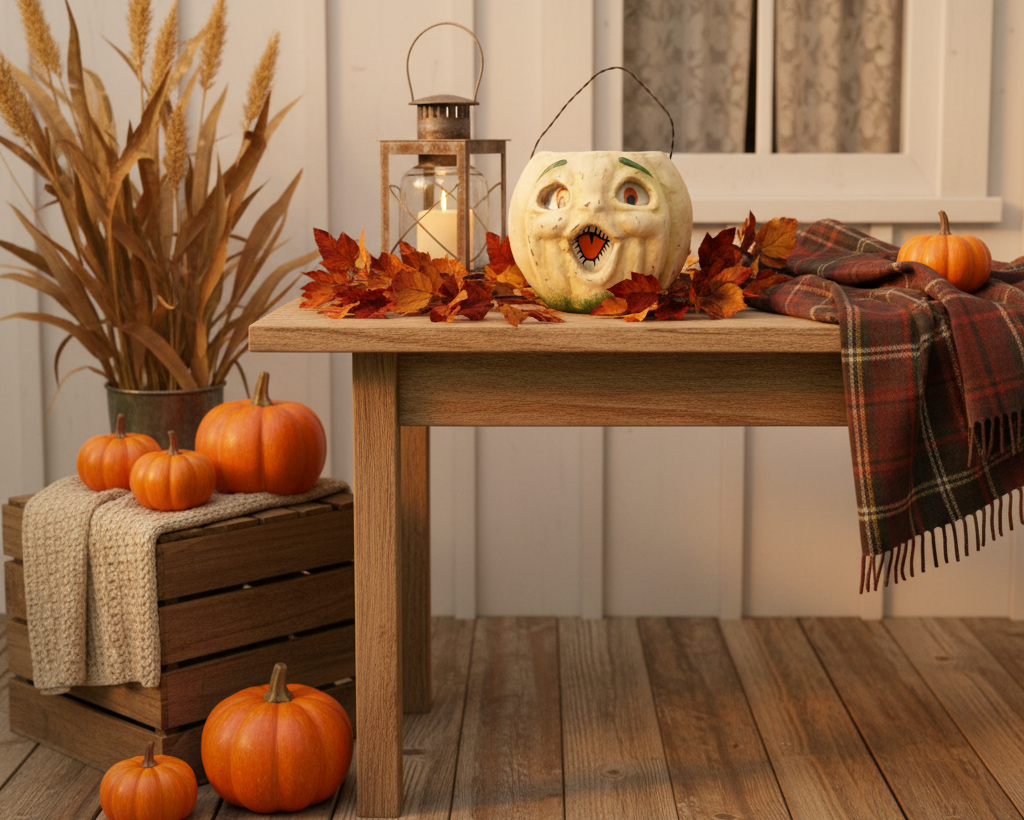 5" White Jack O' Lantern Choir Boy Figurine – Halloween Home Decor