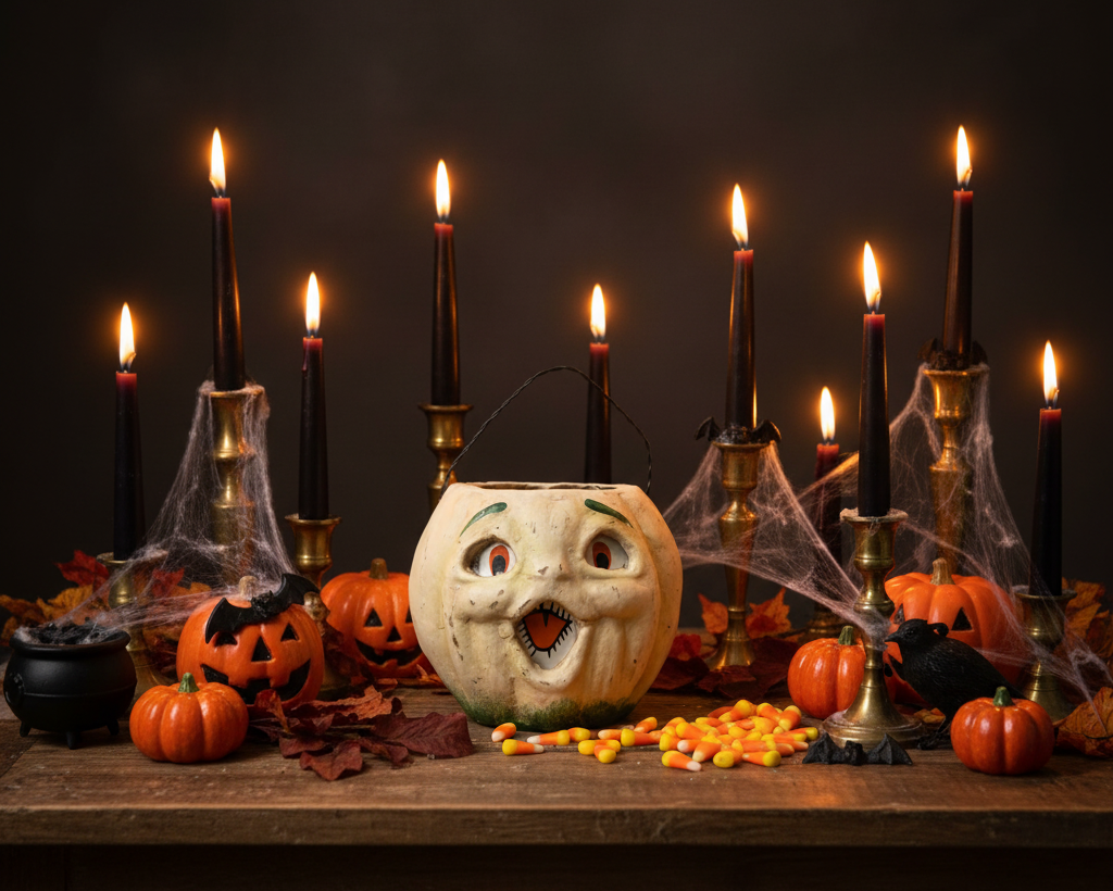 5" White Jack O' Lantern Choir Boy Figurine – Halloween Home Decor