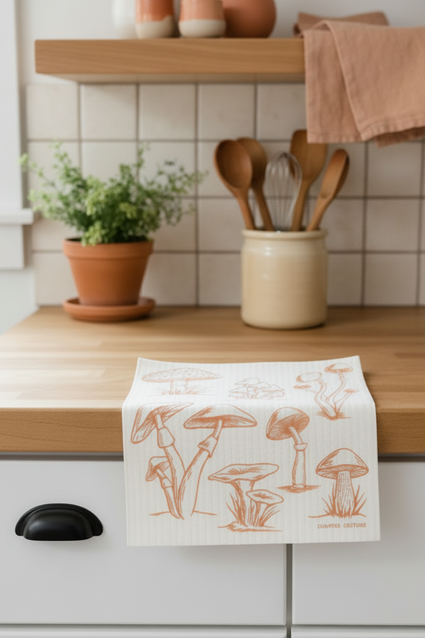 Mushroom Swedish Dish Cloth | Eco-Friendly Reusable Kitchen Cloth