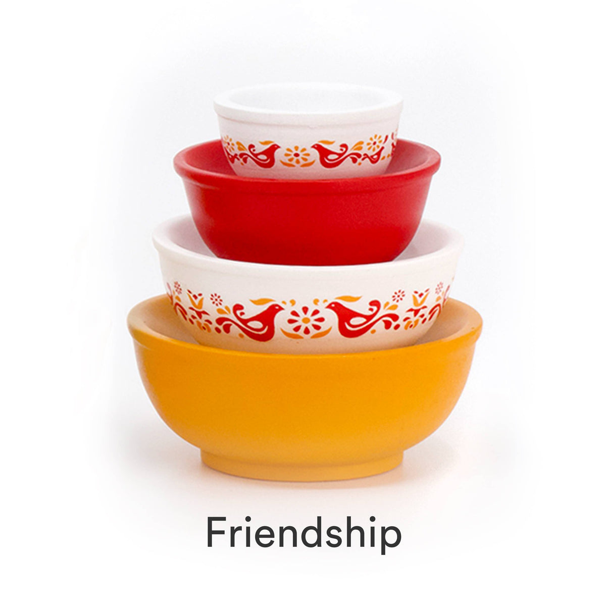 Friendship Miniature Mixing Bowl Stack Pyrex Style Collectible