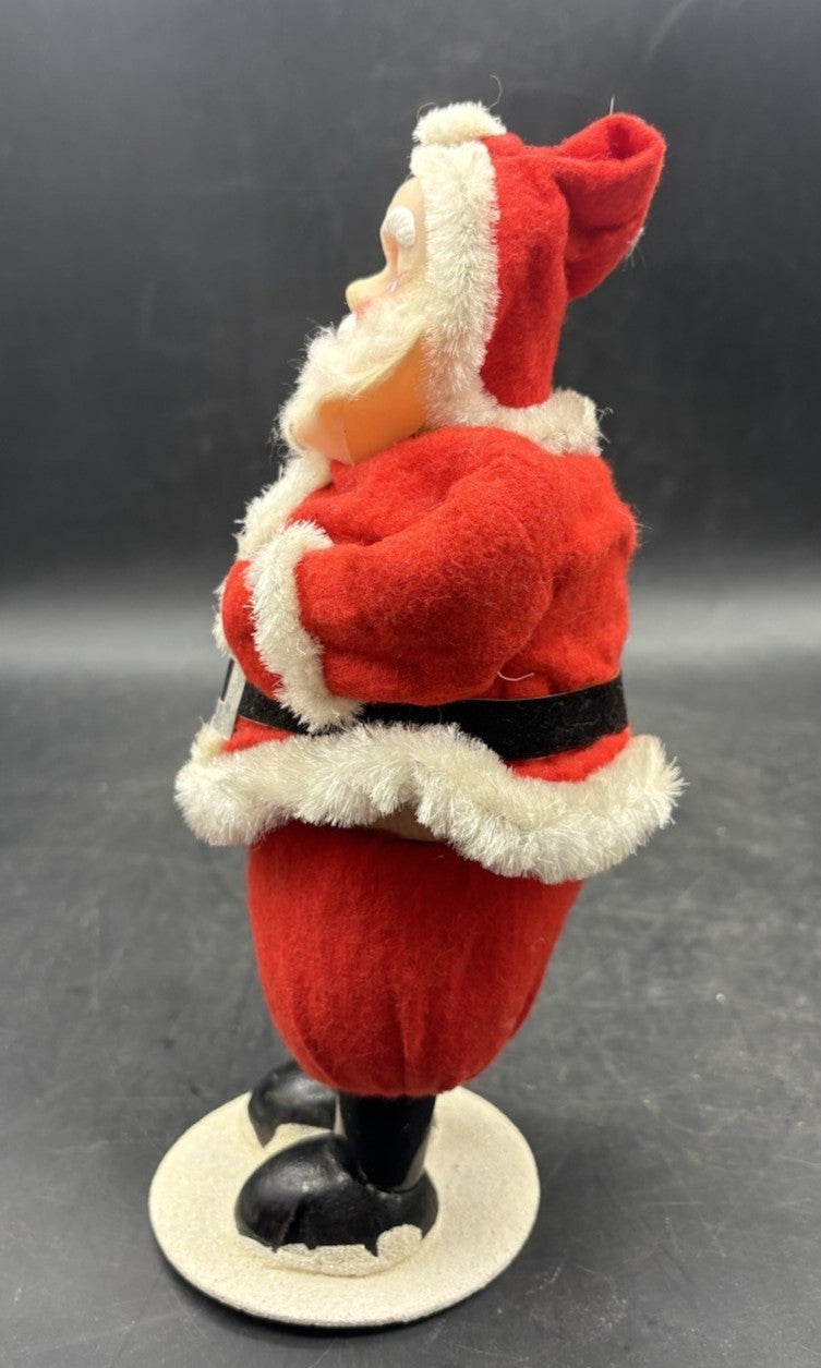 Vtg 50’s Rubber Face Santa Claus Figure Doll Felt Suit MCM Christmas Japan