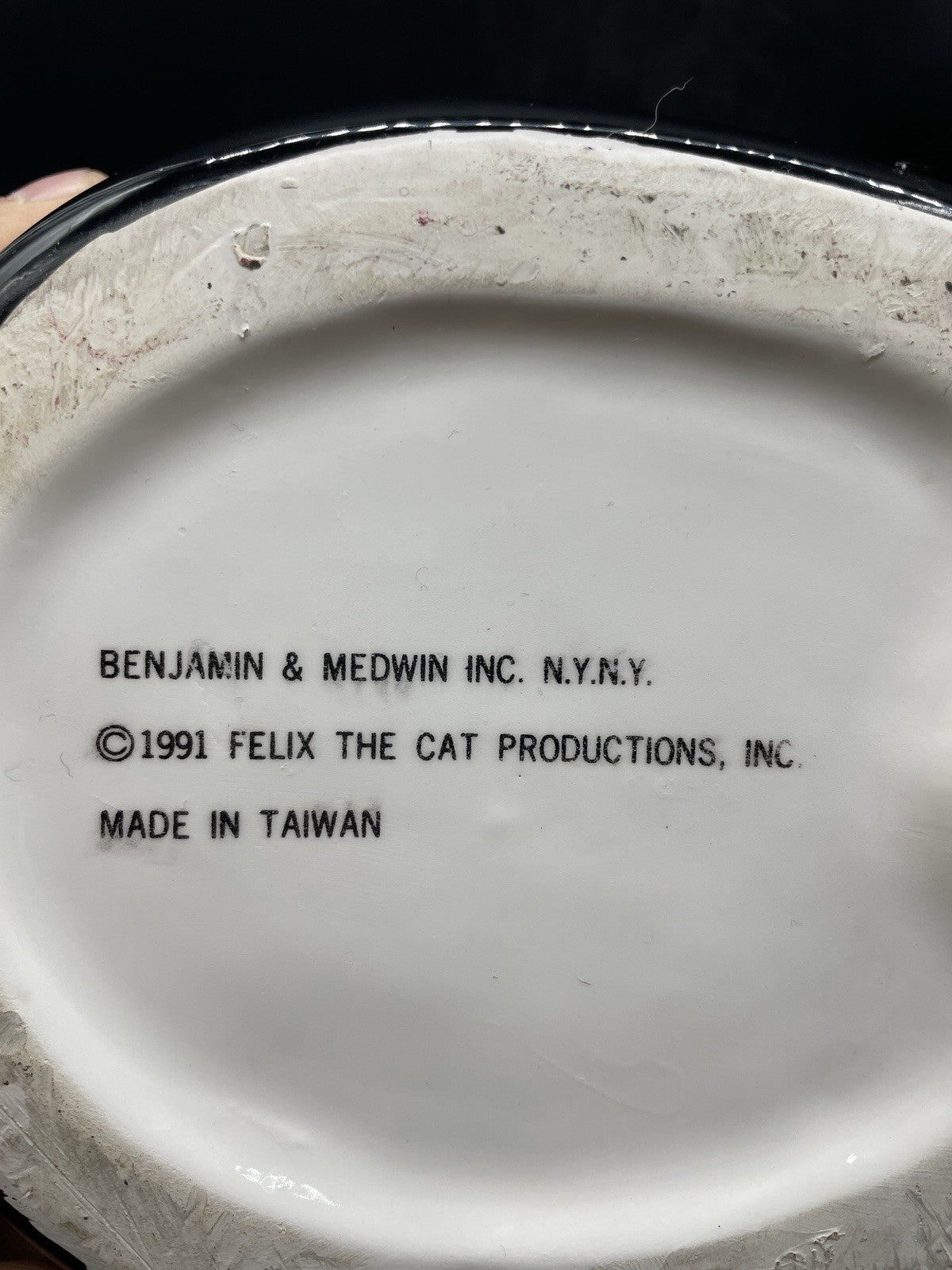 Vintage 1990s Felix the Cat Cookie Jar by Benjamin & Medwin - Rare Ceramic Collectible 11.5"