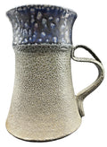 Signed Studio Art Pottery Mug with Double Curved Handle - Multicolor Stoneware
