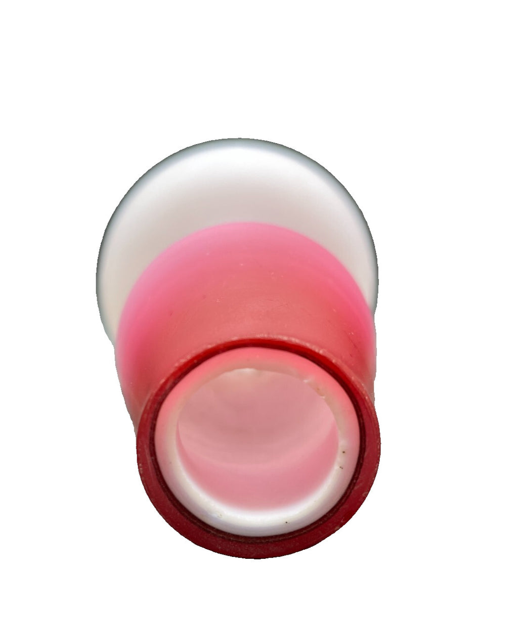 Bohemian Victorian Peach Blow Satin Glass Vase - Pink Cased Double Gourd 8"