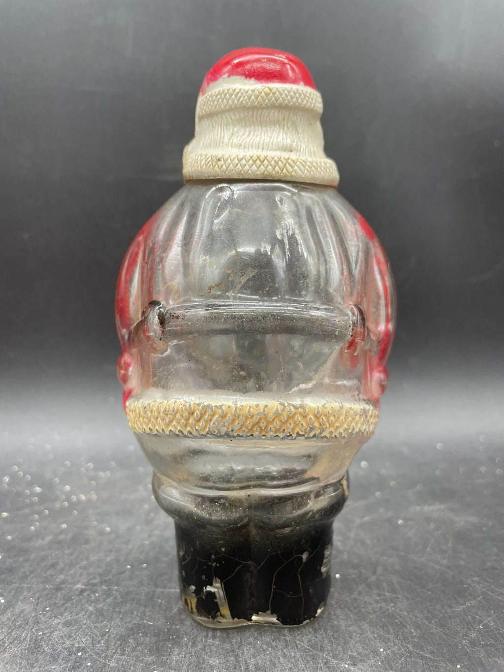 Vintage 1940s Millstein Santa Claus Glass Candy Container - Jeannette PA Christmas