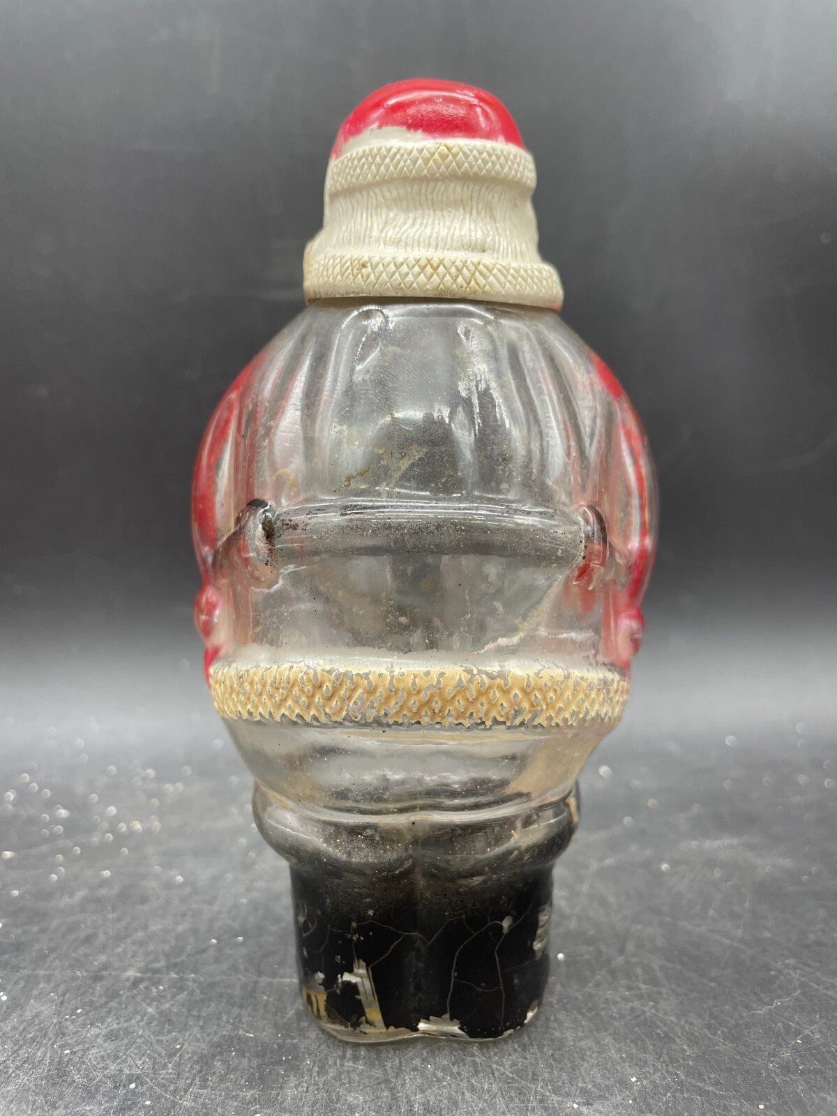 Vintage 1940s Millstein Santa Claus Glass Candy Container - Jeannette PA Christmas