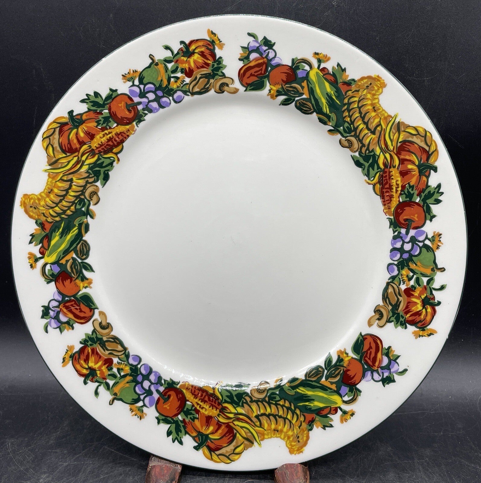 Pilgrim's Harvest Turkey Dinner & Salad Plate Set — American Atelier Thanksgiving