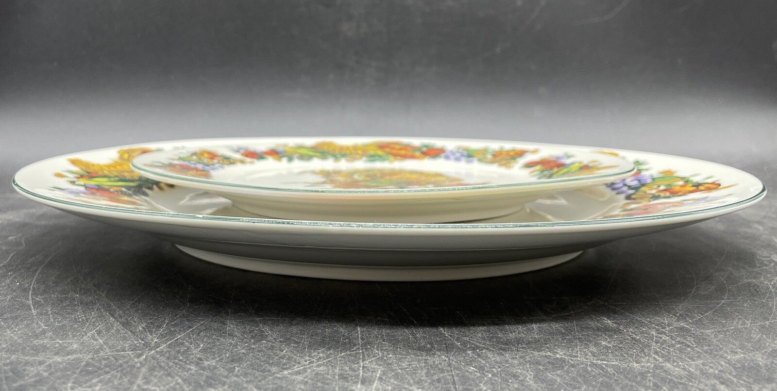 Pilgrim's Harvest Turkey Dinner & Salad Plate Set — American Atelier Thanksgiving