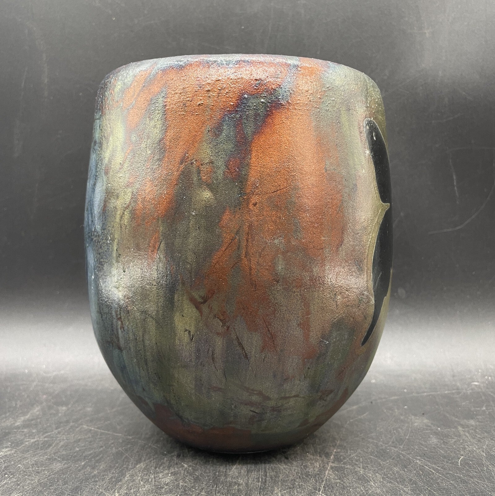 Harold Long Raku Pottery Vase American Butterfly