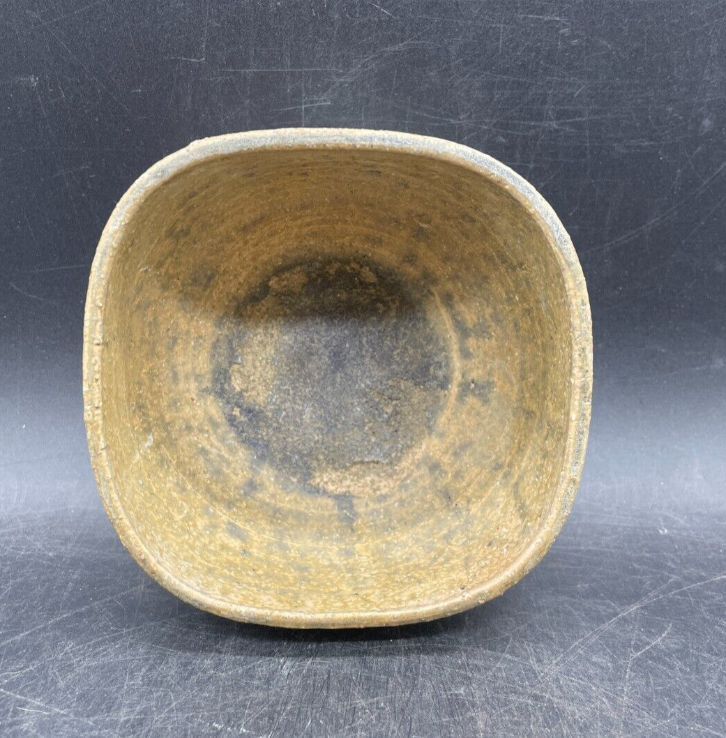 Vintage Artist Signed Art Pottery Bowl Vessel Hand Thrown Neutral Palate