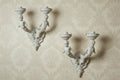 Antique Cherub Angel Wall Sconce Lights - Cast Metal Pair 15" Tall