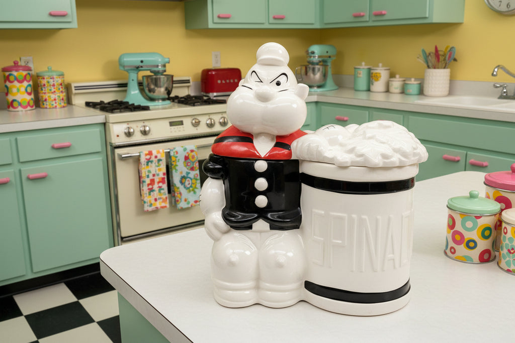 Vintage Benjamin & Medwin Popeye & Spinach Cookie Jar