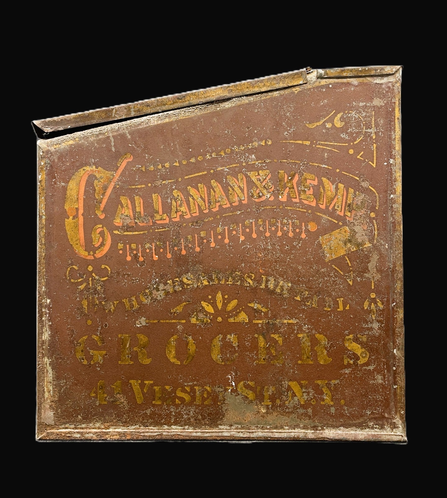 Antique Callanan & Kemp Tea Bin General Store Advertising