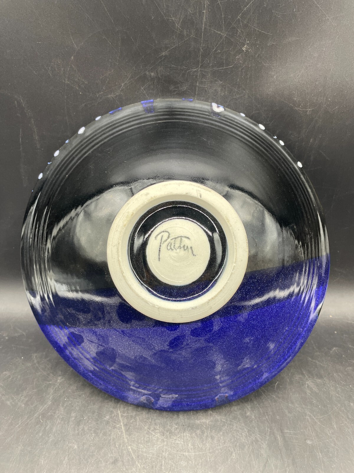 Matthew Patton Studio Pottery Bowl - Hand-Painted Abstract Ceramic, 11"