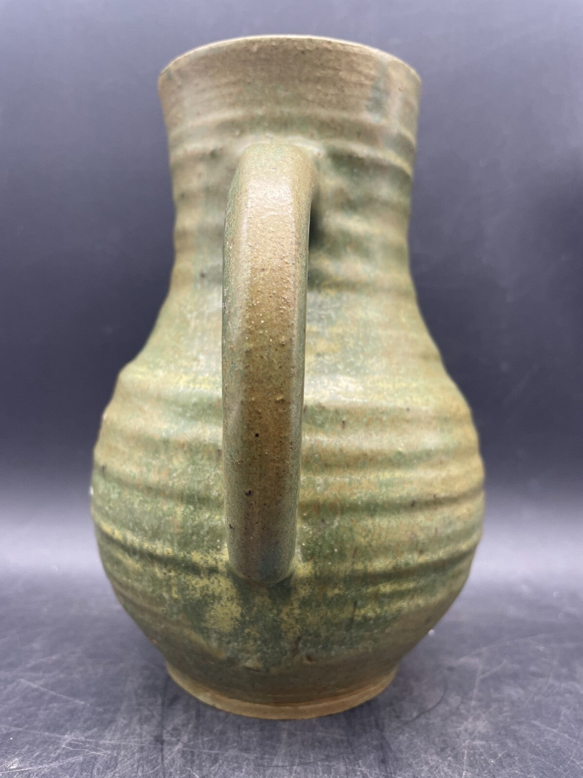 Vintage Studio Pottery Vase Pitcher Signed by Carmon - Handmade Earth Tone 7.5"