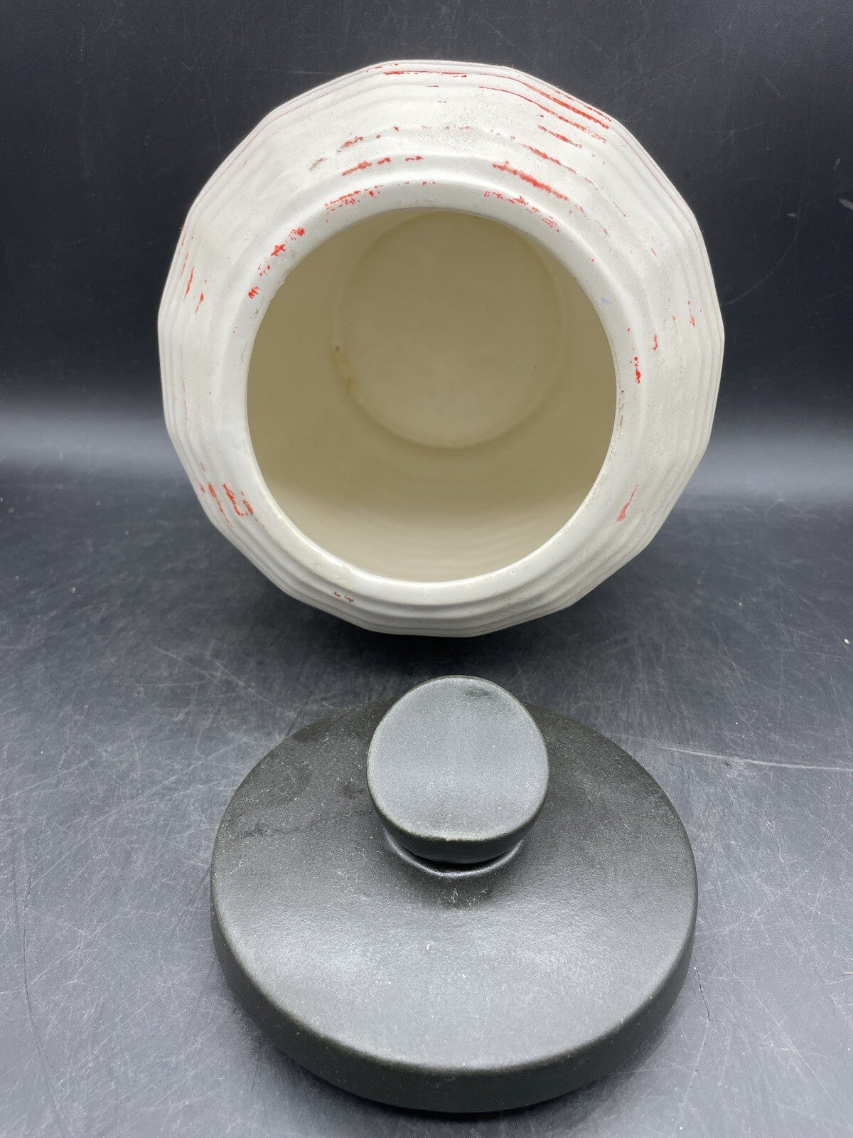 Vintage McCoy Pottery Cookie Jar Lantern Fortune Cookie Jar With Lid