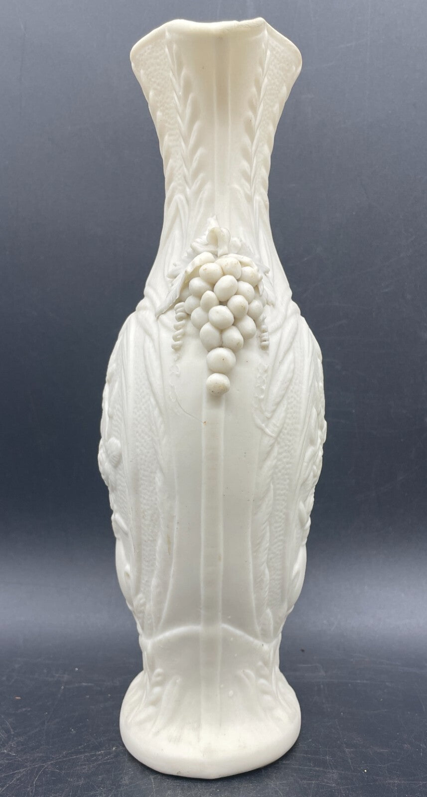 1847-1858  Bennington Parian Vase Roses & Grapes