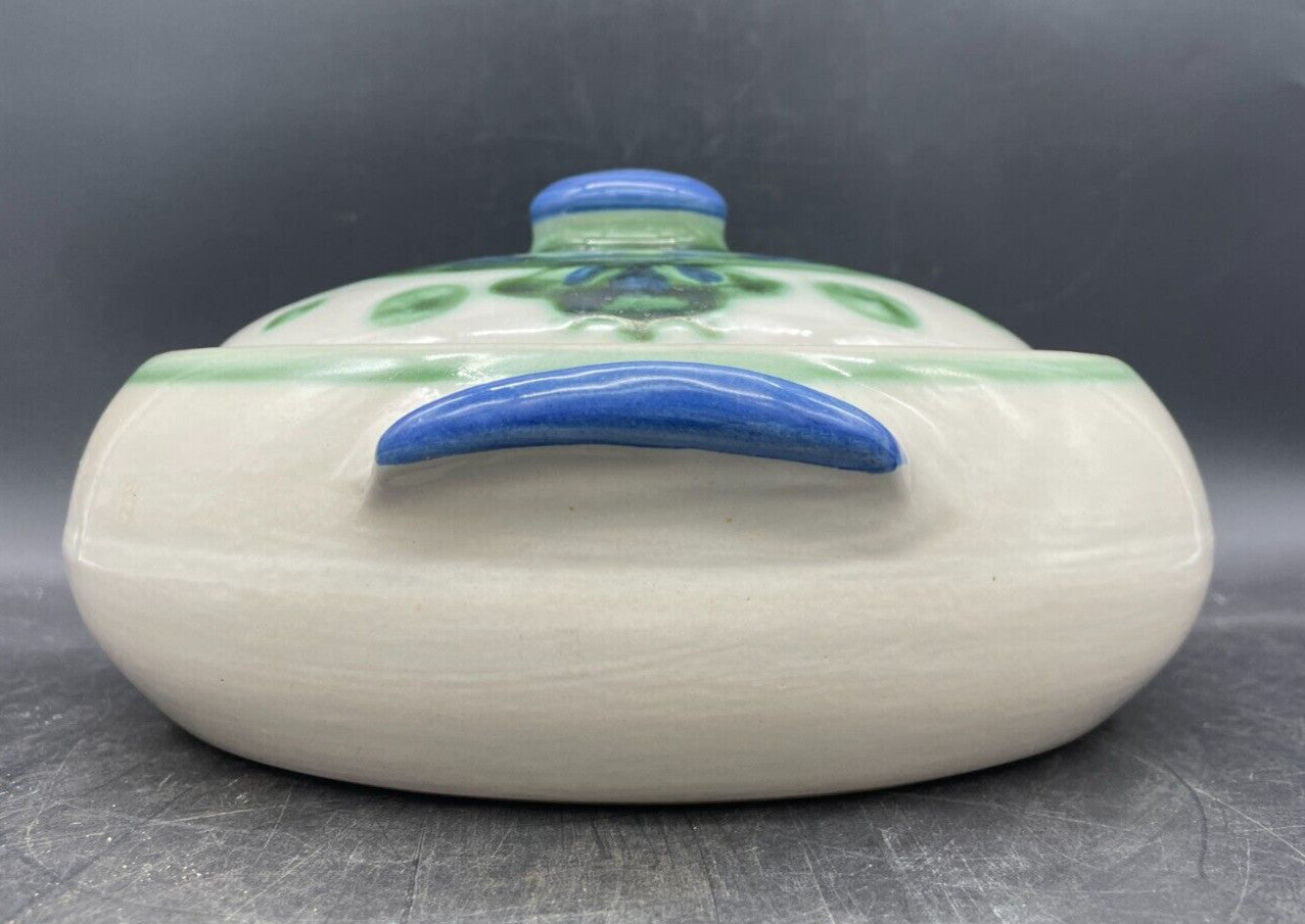 Vintage M.A. Hadley Pottery Covered Casserole - Blueberry Bouquet Signed 8"