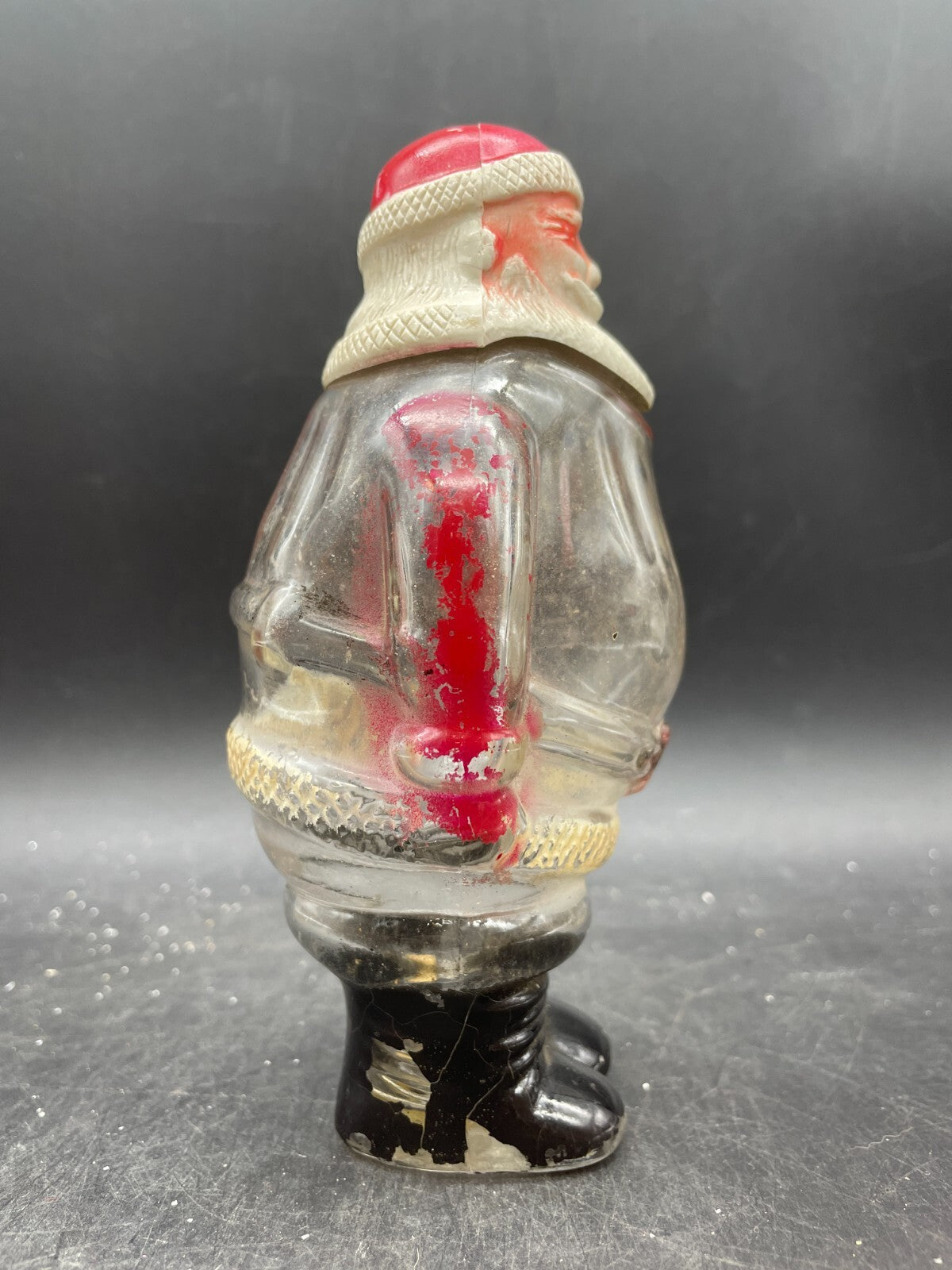 Vintage 1940s Millstein Santa Claus Glass Candy Container - Jeannette PA Christmas