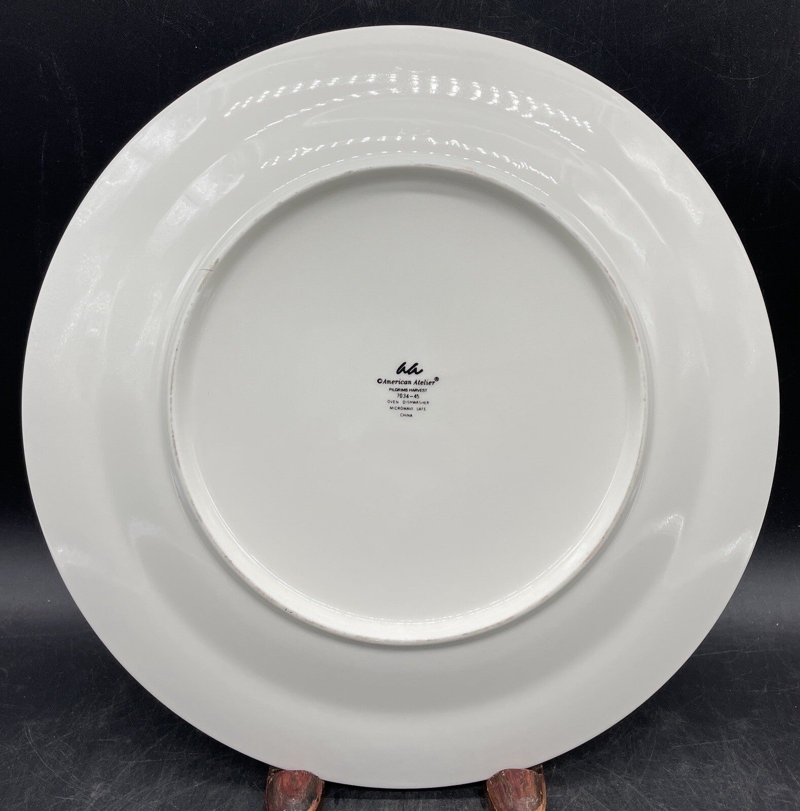 Pilgrim's Harvest Turkey Dinner & Salad Plate Set — American Atelier Thanksgiving