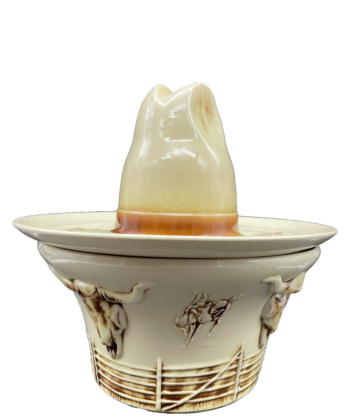 Vintage 1960 McCoy El Rancho Sombrero Serve All Chip & Dip Bowl - USA