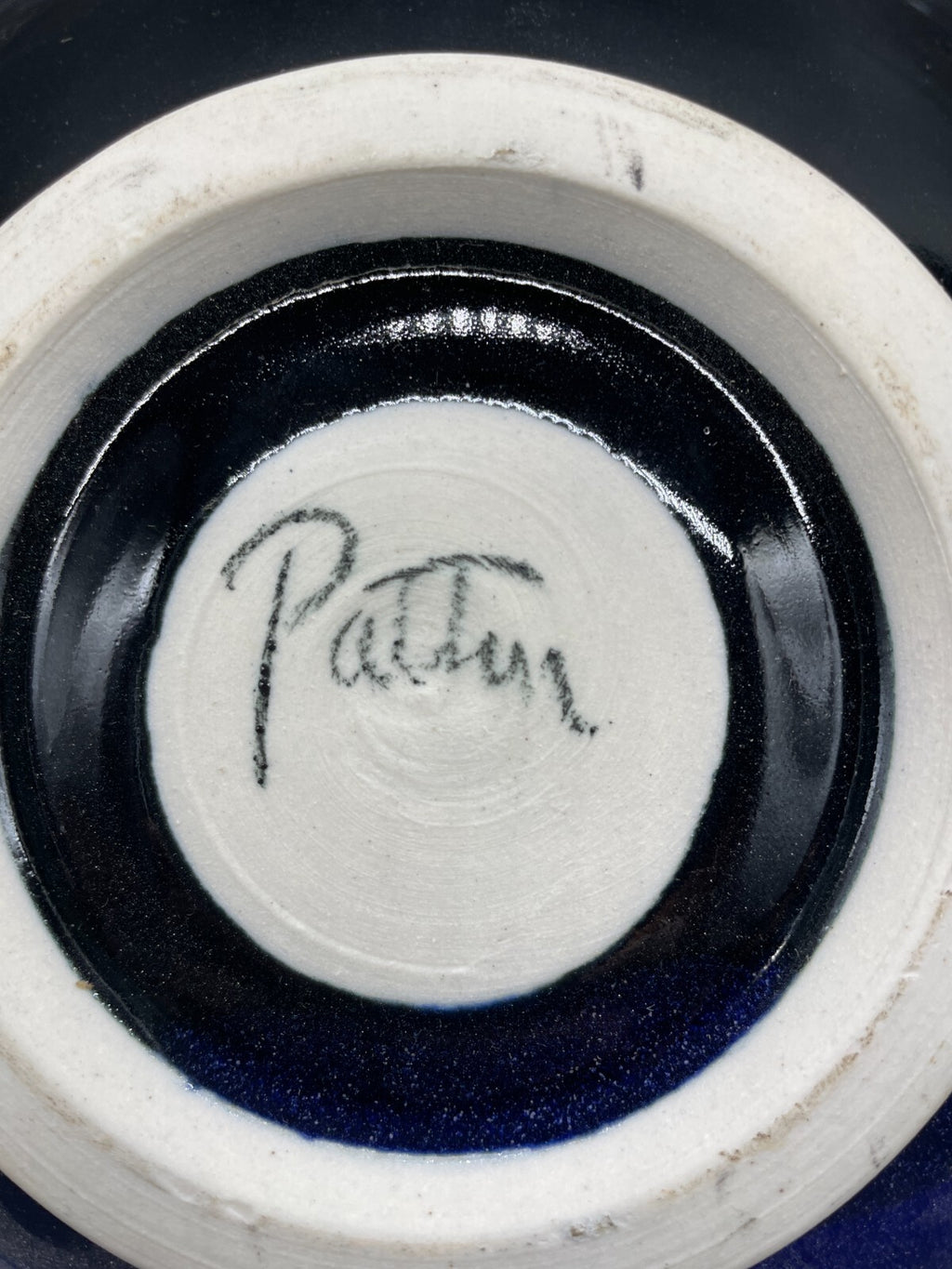Matthew Patton Studio Pottery Bowl - Hand-Painted Abstract Ceramic, 11"