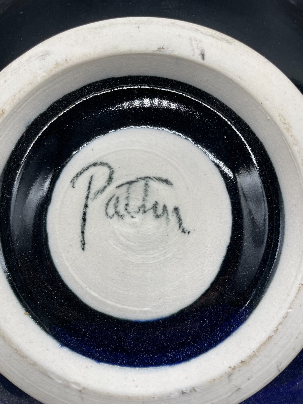 Matthew Patton Studio Pottery Bowl - Hand-Painted Abstract Ceramic, 11"