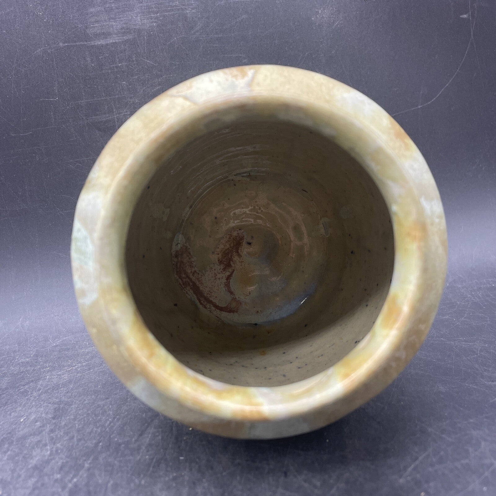Signed Houpert Clinton Belgian Art Pottery Vase - Blue-Green Drip Glaze