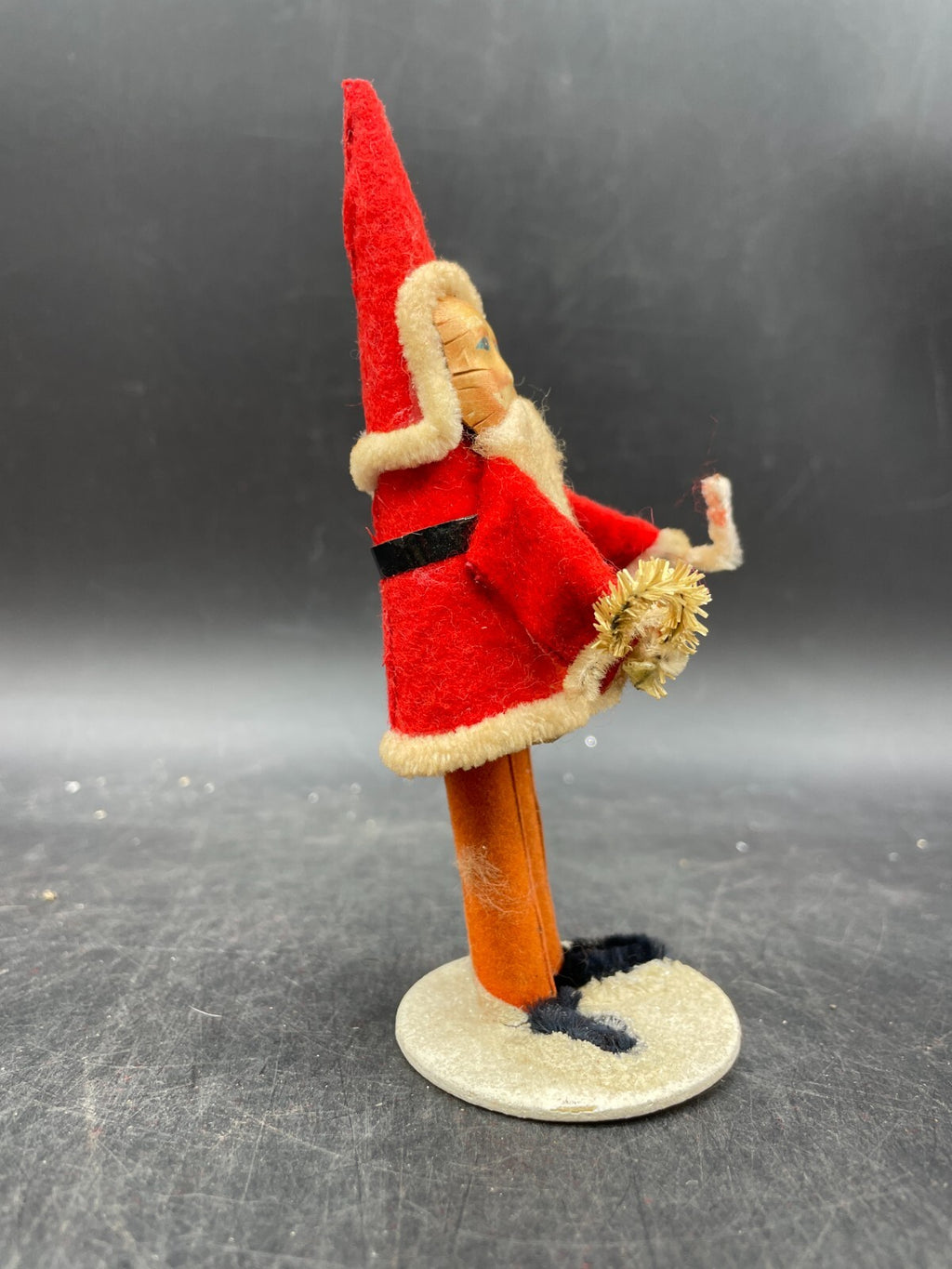 Vintage Belsnickle Santa Putz Figurine - Celluloid Face Japan 5" Tall