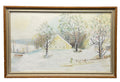 C. Reinhold Winter Landscape Oil Painting - PA Folk Art Framed 20" x 13"