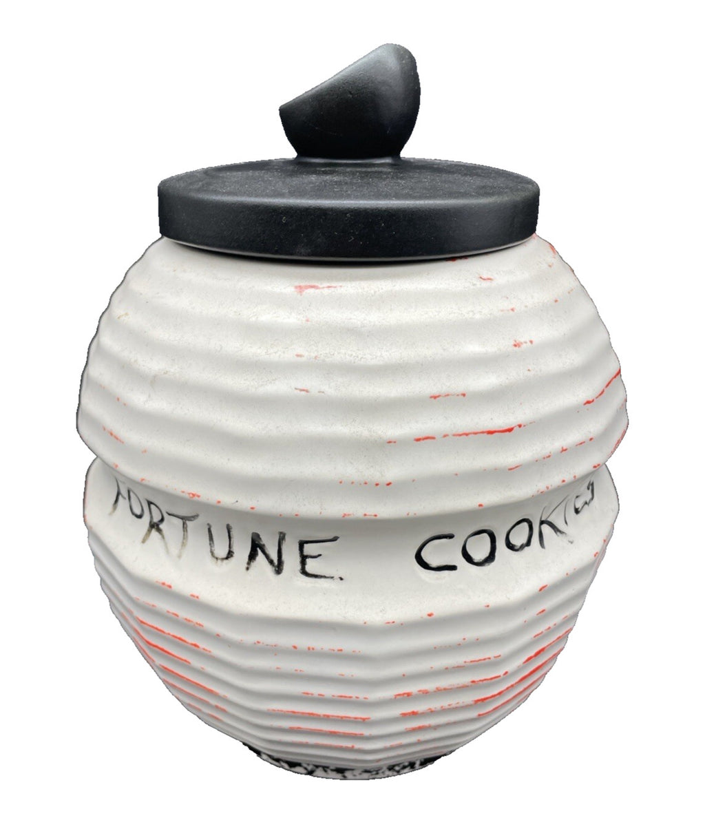 Vintage McCoy Pottery Cookie Jar Lantern Fortune Cookie Jar With Lid